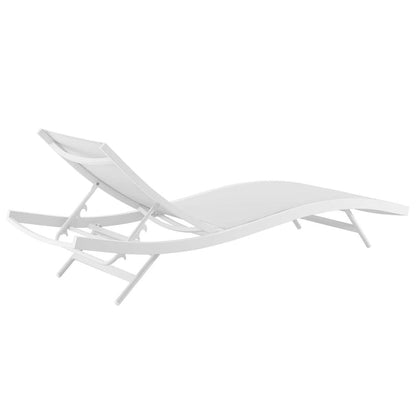Glimpse Outdoor Patio Mesh Chaise Lounge Set of 2 - White White