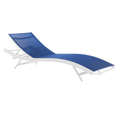 Glimpse Outdoor Patio Mesh Chaise Lounge Set of 4 - White Navy