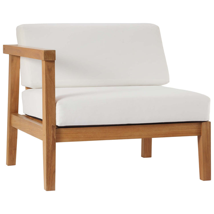 Bayport Outdoor Patio Teak Wood Left-Arm Chair - Natural White
