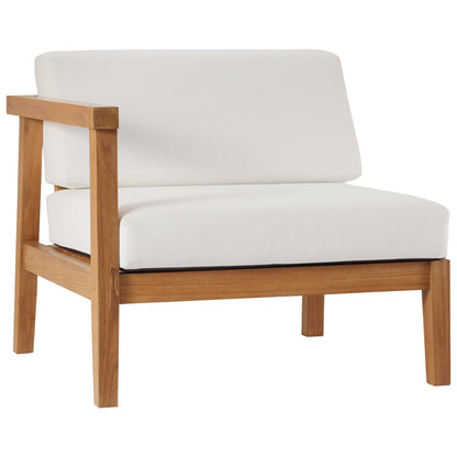 Bayport Outdoor Patio Teak Wood Left-Arm Chair - Natural White
