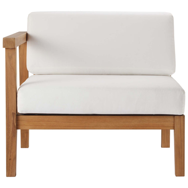Bayport Outdoor Patio Teak Wood Left-Arm Chair - Natural White