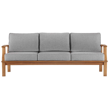 Marina Outdoor Patio Teak Sofa - Natural Gray