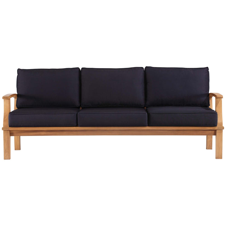Marina Outdoor Patio Teak Sofa - Natural Navy