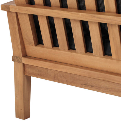 Marina Outdoor Patio Teak Sofa - Natural Navy