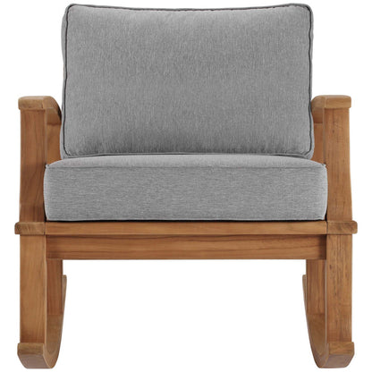 Marina Outdoor Patio Teak Rocking Chair - Natural Gray