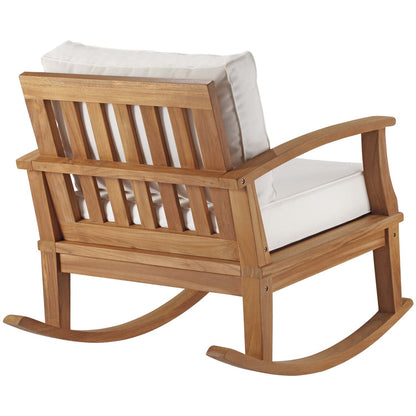 Marina Outdoor Patio Teak Rocking Chair - Natural White