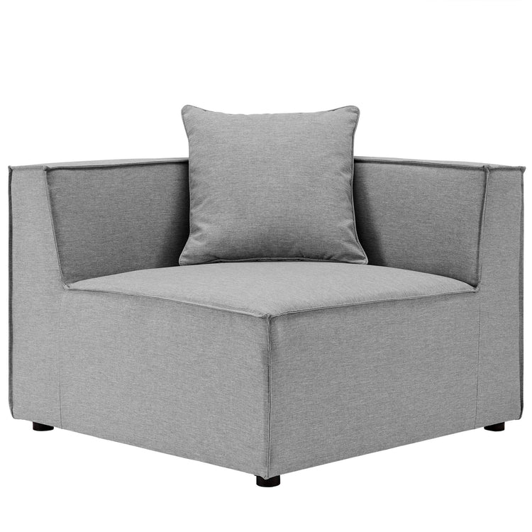 Saybrook Outdoor Patio Upholstered Sectional Sofa Corner Chair - Gray