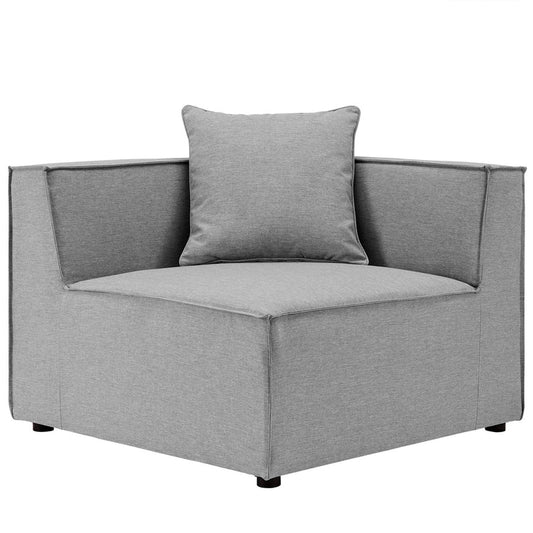 Saybrook Outdoor Patio Upholstered Sectional Sofa Corner Chair - Gray