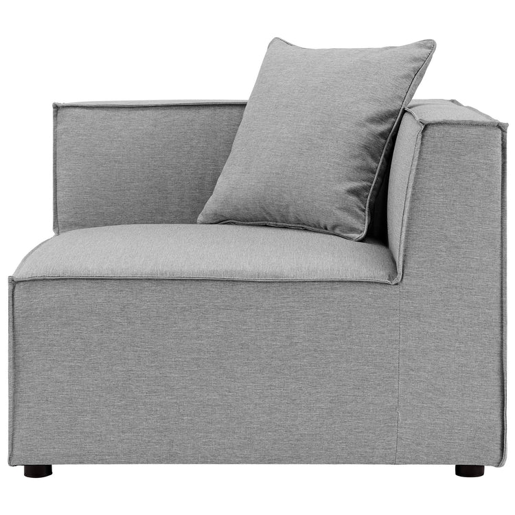 Saybrook Outdoor Patio Upholstered Sectional Sofa Corner Chair - Gray
