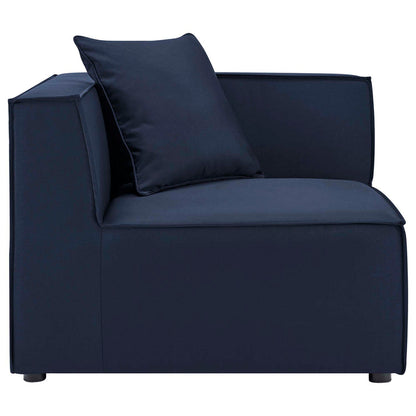 Saybrook Outdoor Patio Upholstered Sectional Sofa Corner Chair - Navy