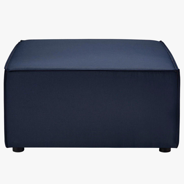 Saybrook Outdoor Patio Upholstered Sectional Sofa Ottoman - Navy