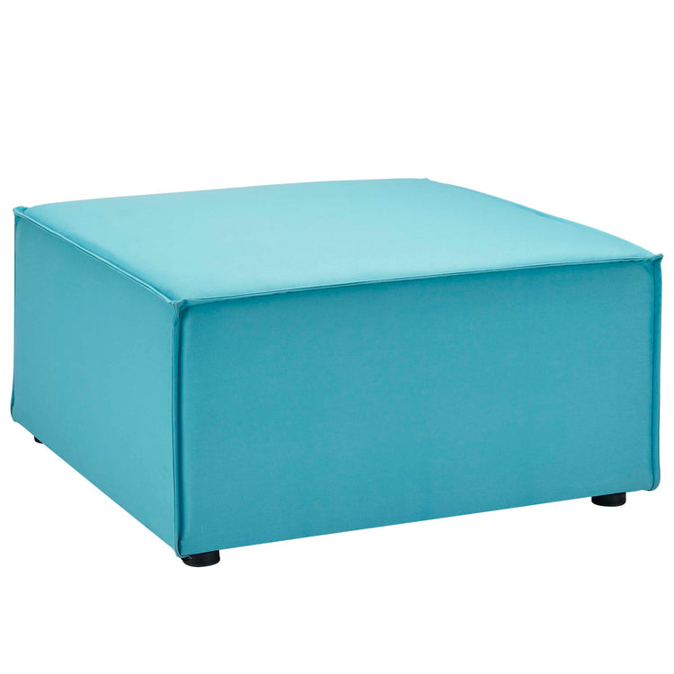 Saybrook Outdoor Patio Upholstered Sectional Sofa Ottoman - Turquoise