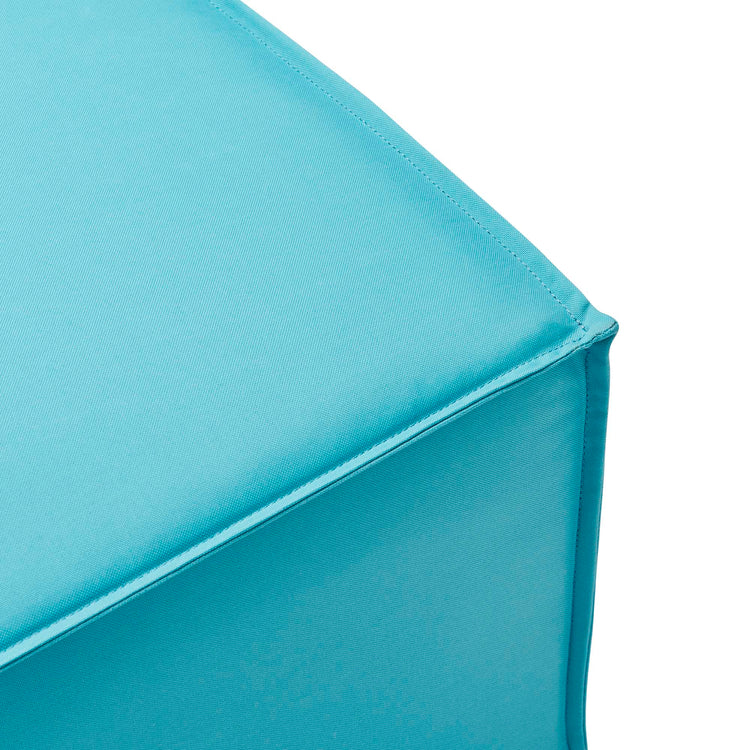 Saybrook Outdoor Patio Upholstered Sectional Sofa Ottoman - Turquoise