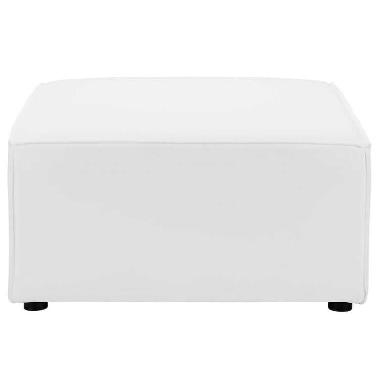 Saybrook Outdoor Patio Upholstered Sectional Sofa Ottoman - White