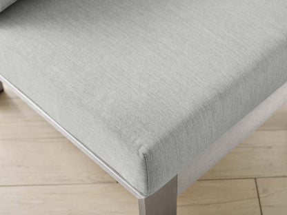 Shore Sunbrella® Fabric Aluminum Outdoor Patio Armless Chair - Silver Gray