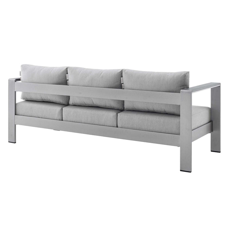 Shore Sunbrella® Fabric Aluminum Outdoor Patio Sofa - Silver Gray