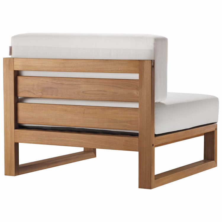 Upland 4-Piece Outdoor Patio Teak Wood Sectional Sofa Set - Natural White