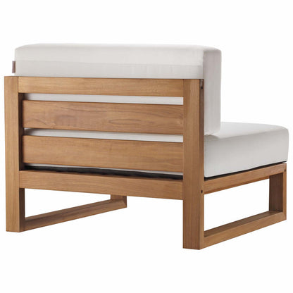 Upland 4-Piece Outdoor Patio Teak Wood Sectional Sofa Set - Natural White