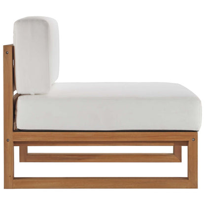 Upland 3-Piece Outdoor Patio Teak Wood Sectional Sofa Set - Natural White