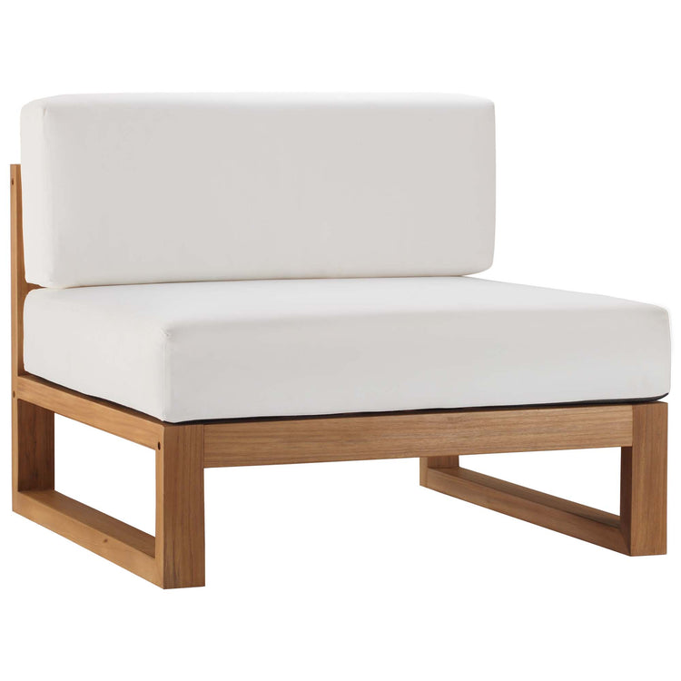 Upland 3-Piece Outdoor Patio Teak Wood Sectional Sofa Set - Natural White