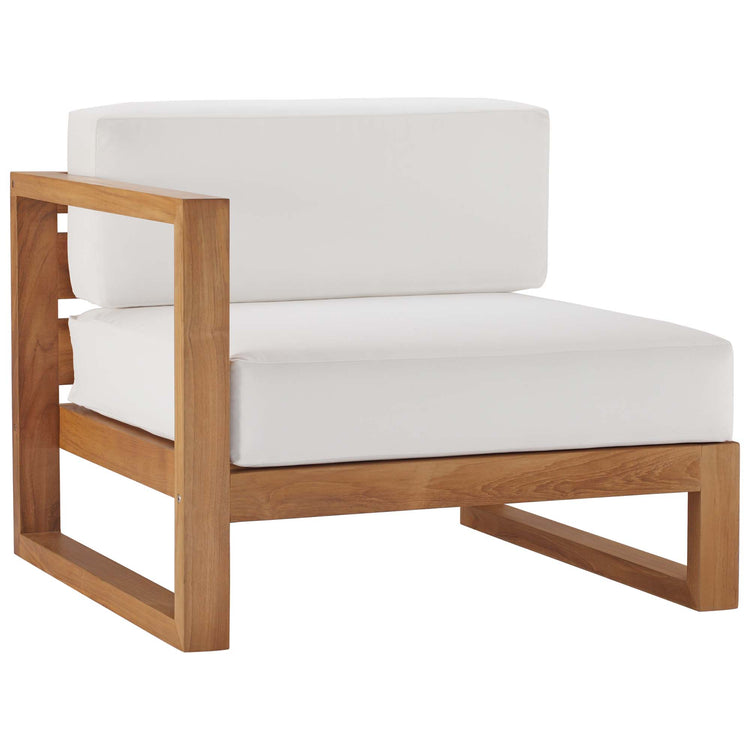 Upland 4-Piece Outdoor Patio Teak Wood Furniture Set - Natural White