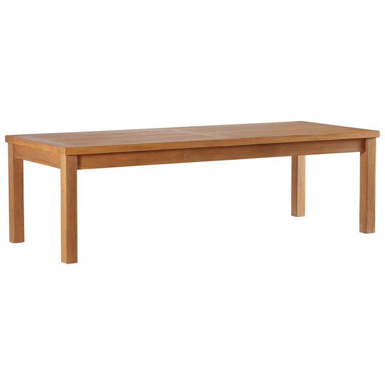 Upland 4-Piece Outdoor Patio Teak Wood Furniture Set - Natural White