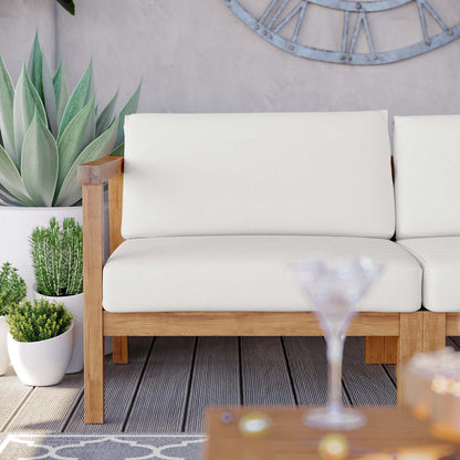 Bayport Outdoor Patio Teak Wood 2-Seater Loveseat - Natural White
