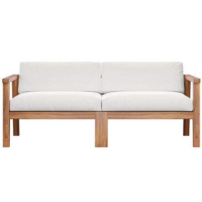 Bayport Outdoor Patio Teak Wood 2-Seater Loveseat - Natural White