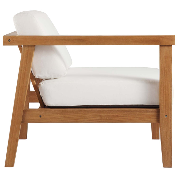 Bayport Outdoor Patio Teak Wood 2-Seater Loveseat - Natural White