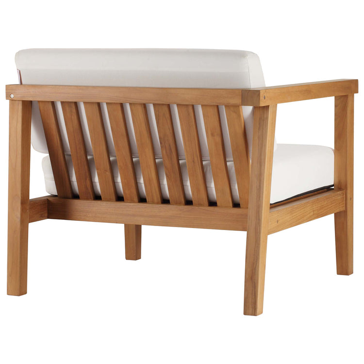 Bayport Outdoor Patio Teak Wood 2-Seater Loveseat - Natural White