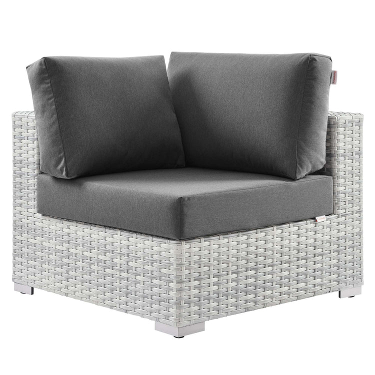 Convene Outdoor Patio Corner Chair - Light Gray Charcoal