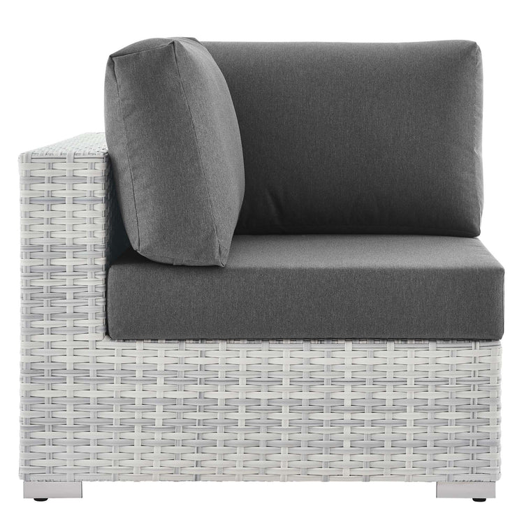 Convene Outdoor Patio Corner Chair - Light Gray Charcoal