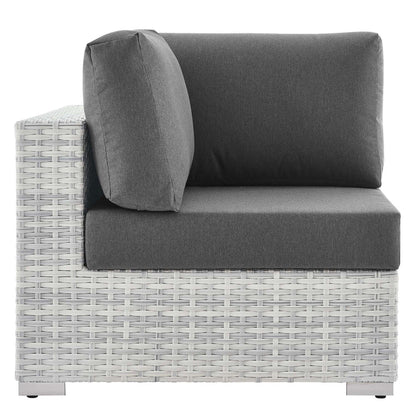 Convene Outdoor Patio Corner Chair - Light Gray Charcoal