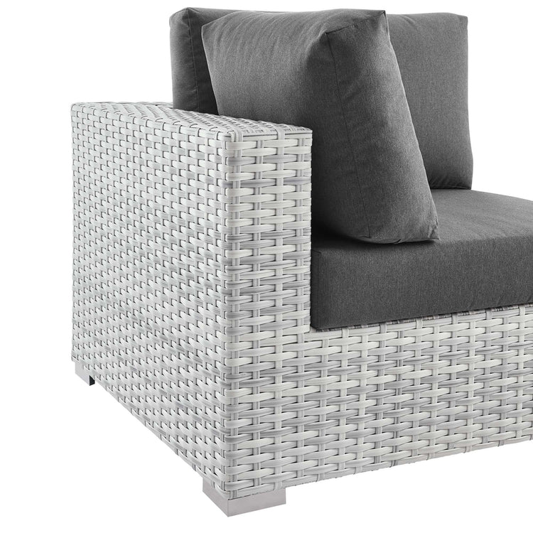 Convene Outdoor Patio Corner Chair - Light Gray Charcoal