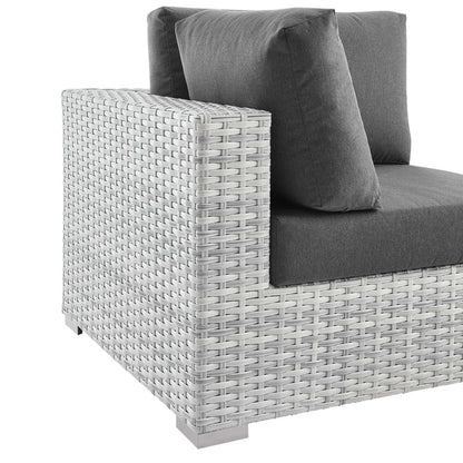 Convene Outdoor Patio Corner Chair - Light Gray Charcoal