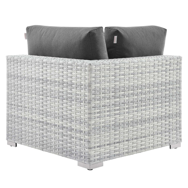 Convene Outdoor Patio Corner Chair - Light Gray Charcoal