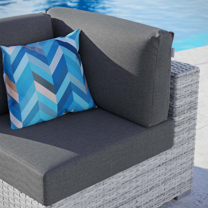 Convene Outdoor Patio Corner Chair - Light Gray Charcoal