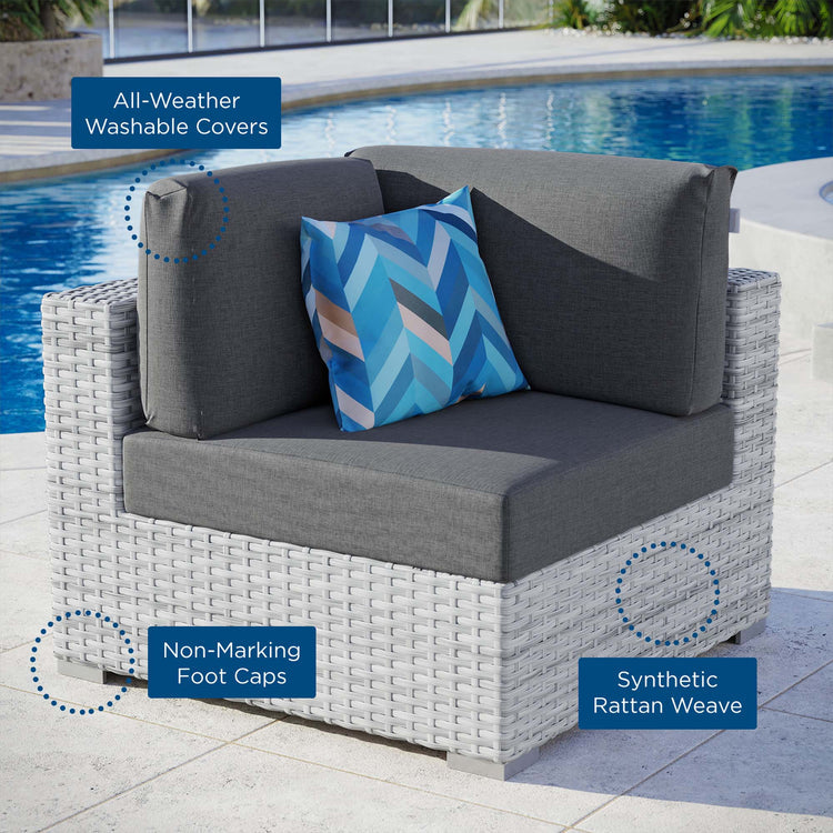 Convene Outdoor Patio Corner Chair - Light Gray Charcoal