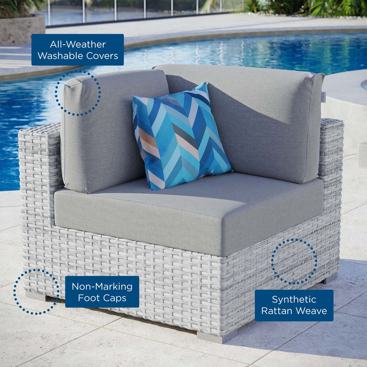 Convene Outdoor Patio Corner Chair - Light Gray Gray