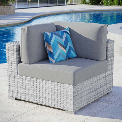 Convene Outdoor Patio Corner Chair - Light Gray Gray
