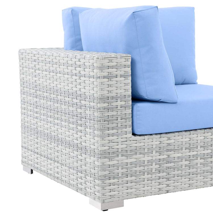 Convene Outdoor Patio Corner Chair - Light Gray Light Blue