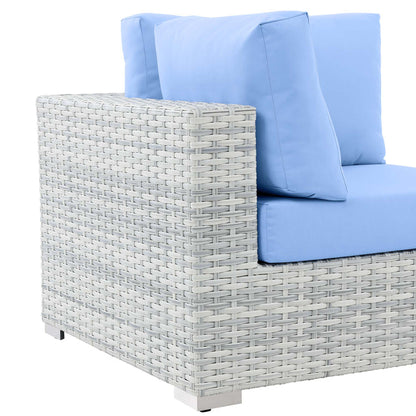 Convene Outdoor Patio Corner Chair - Light Gray Light Blue