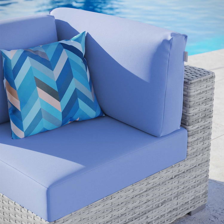 Convene Outdoor Patio Corner Chair - Light Gray Light Blue