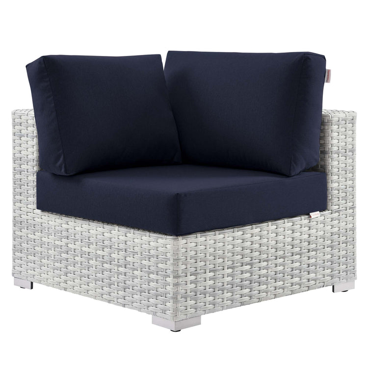 Convene Outdoor Patio Corner Chair - Light Gray Navy