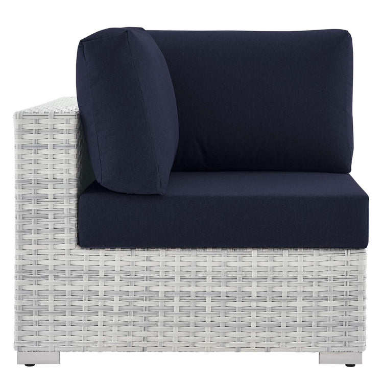 Convene Outdoor Patio Corner Chair - Light Gray Navy