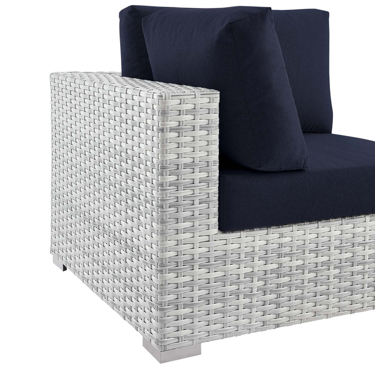 Convene Outdoor Patio Corner Chair - Light Gray Navy