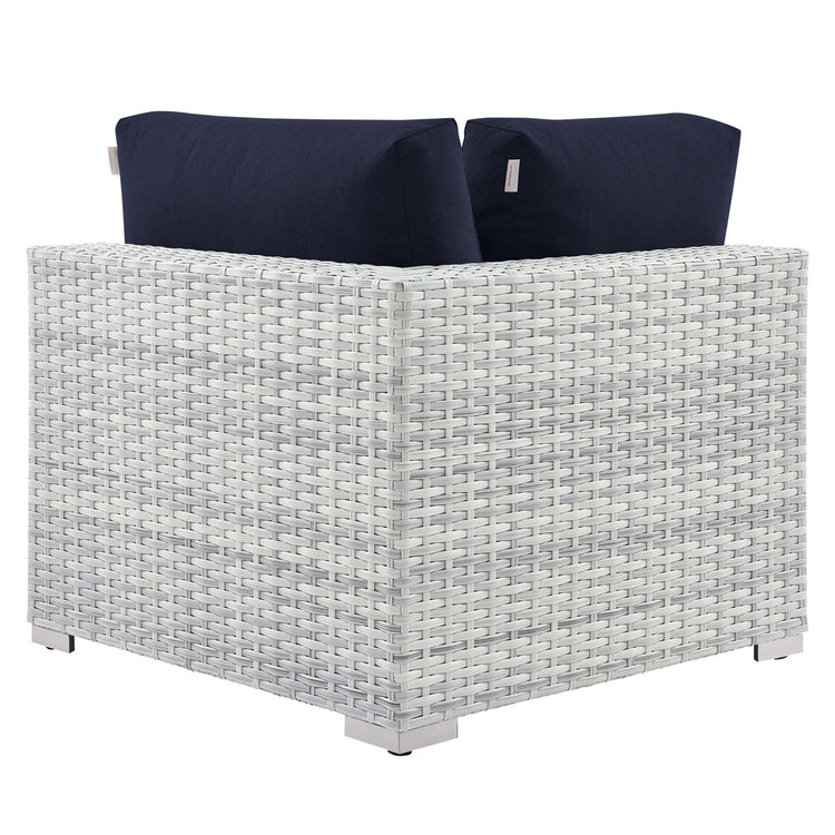 Convene Outdoor Patio Corner Chair - Light Gray Navy