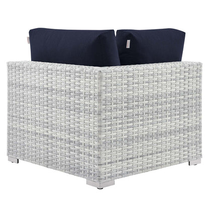 Convene Outdoor Patio Corner Chair - Light Gray Navy