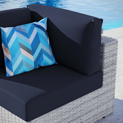 Convene Outdoor Patio Corner Chair - Light Gray Navy