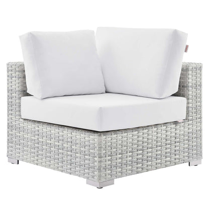 Convene Outdoor Patio Corner Chair - Light Gray White